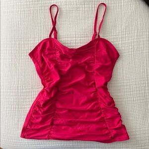 Women's Pink Swimsuit Ruched Camisole Top